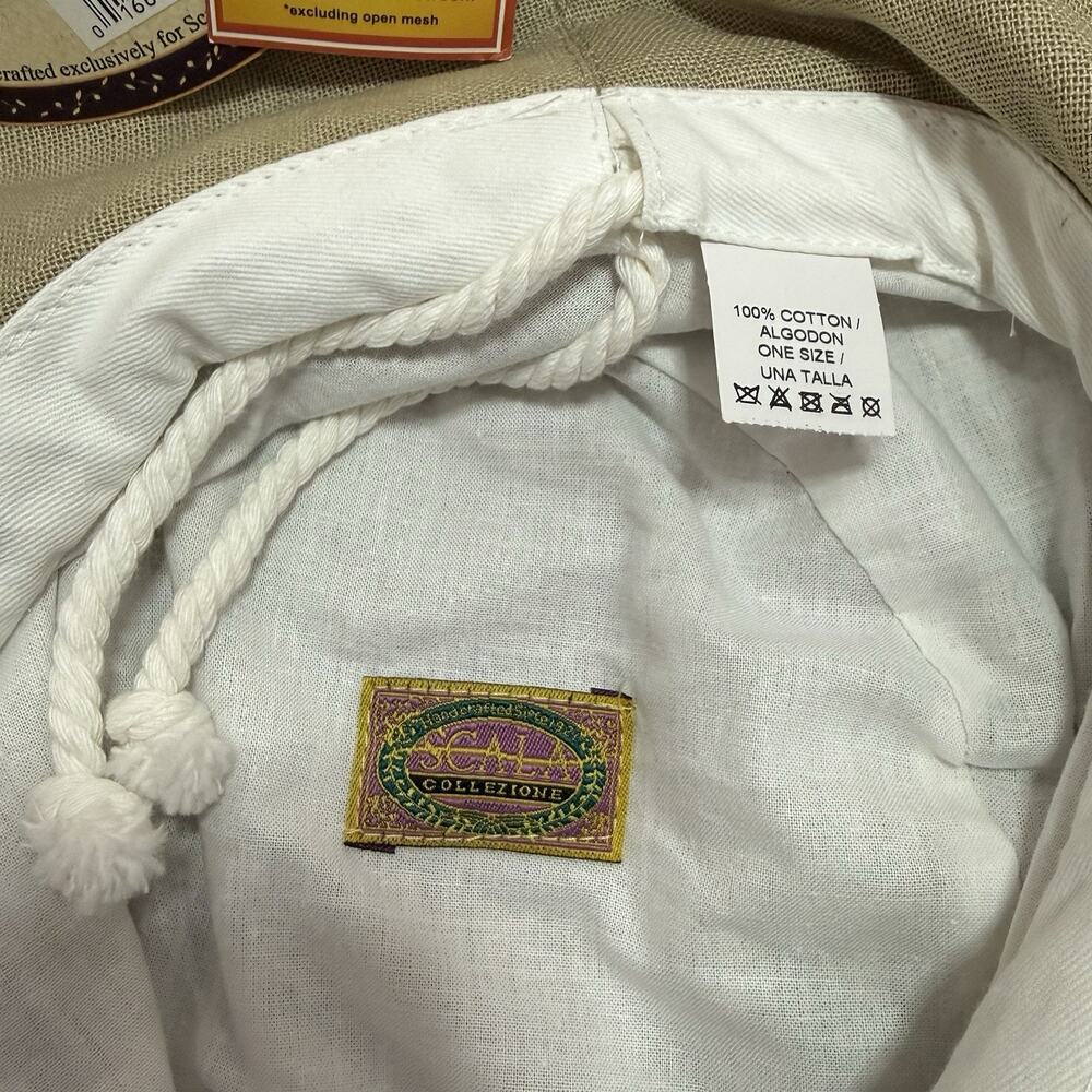 Scala GIANA Big Brim Cotton Bucket Sun Hat Women’s Chino Tan Adjustable Ties NEW - Picture 7 of 10